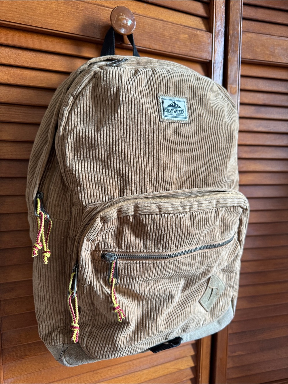Steve Madden Corduroy Tan Backpack - Picture 2 of 8